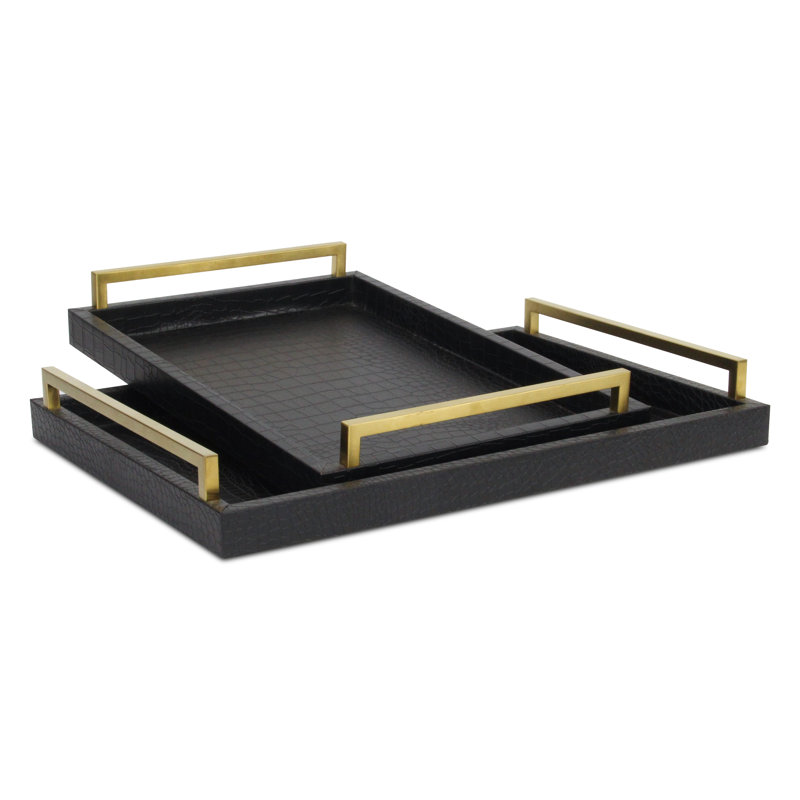 Cuir Baidy / plateau en similicuir - ensemble de 2