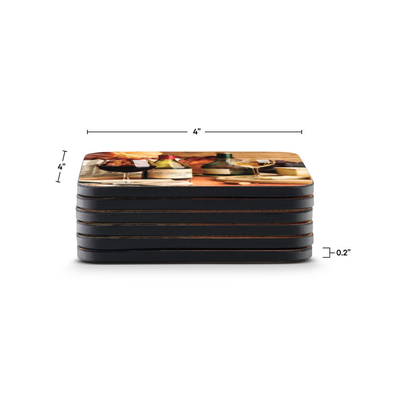 Sous-verres artisanaux Pimpernel 4 po x 4 po