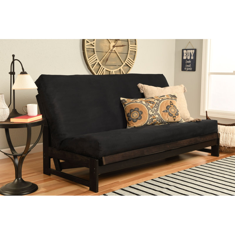 Stratford Full Size Futon Mattress Cover, Frame and Mattress Not Included   , Black Microsuede
