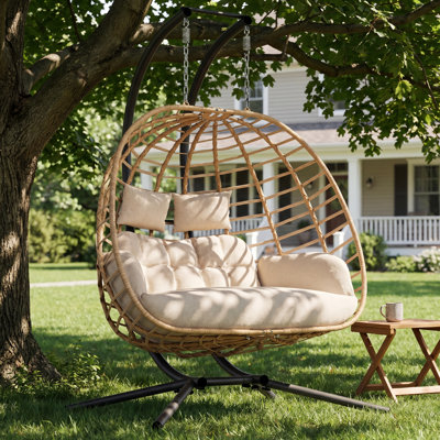 2 Person Swing Egg Chair With Stand