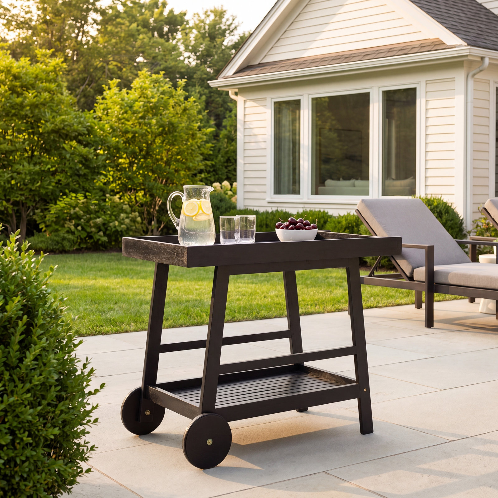 Terrace Bar Cart, Black