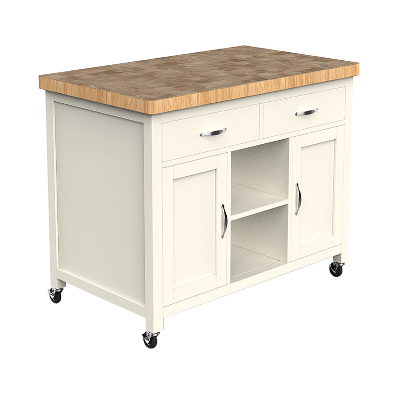 Dheeran Kitchen Island, Cream