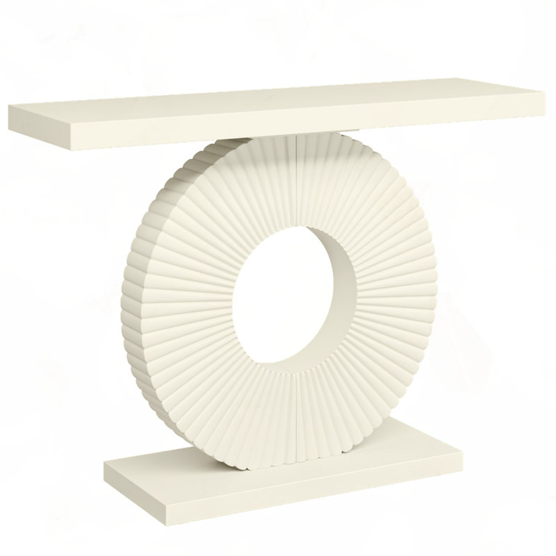 40" Modern White Console Table, White