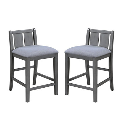 Ensemble de 2 chaises à hauteur de comptoir avec siège rembourré, gris