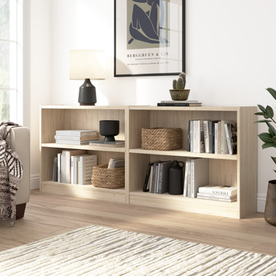 Ensemble de petite bibliothèque à deux tablettes Paulica pour le rangement dans le bureau personnel ou le salon