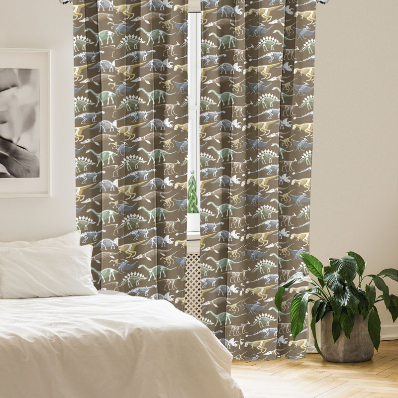 Rideaux 4 panneaux East Urban Home Dinosaur, L 56 po x L 84 po