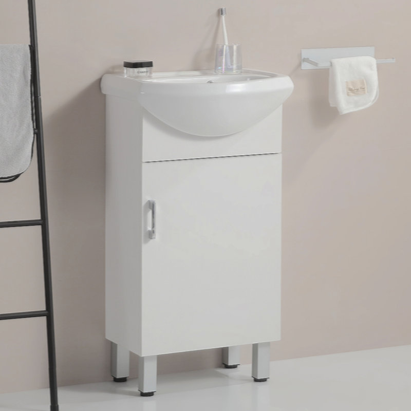 Mini armoire de salle de bain 18 po avec lavabo en céramique