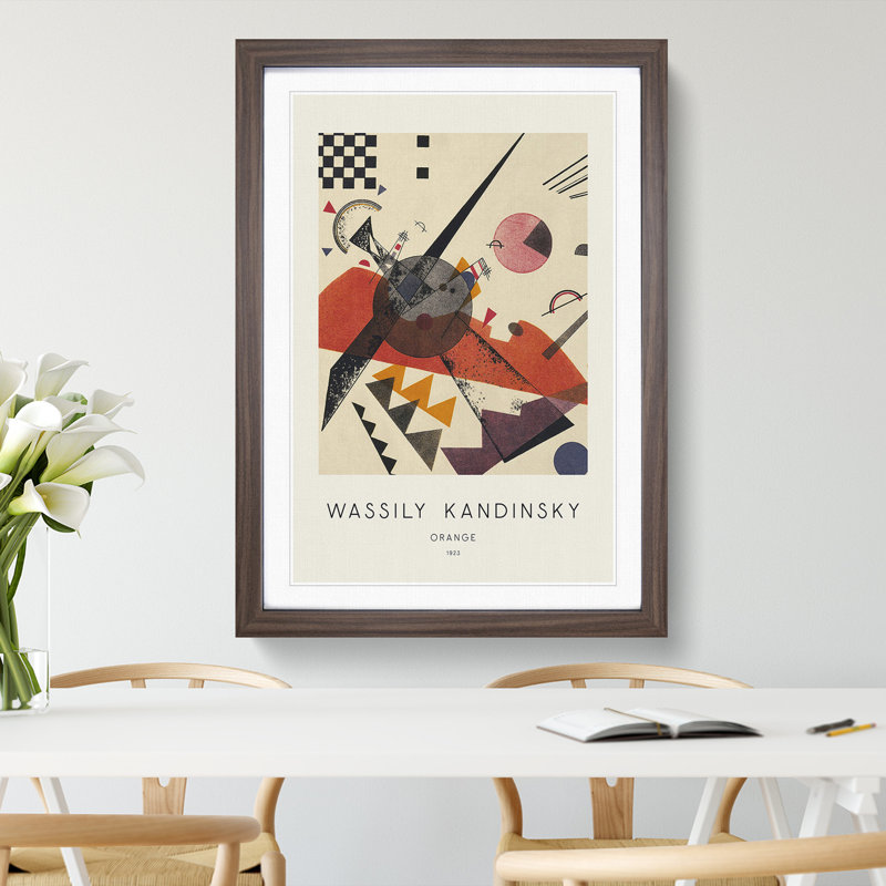Composition Vol.3 by Wassily Kandinsky - Picture Frame Art Prints, Walnut, 48cm H x 36cm W x 2cm D