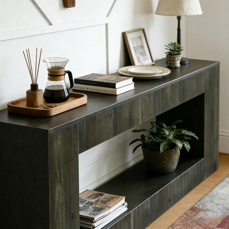63“ Low Sofa Console Table