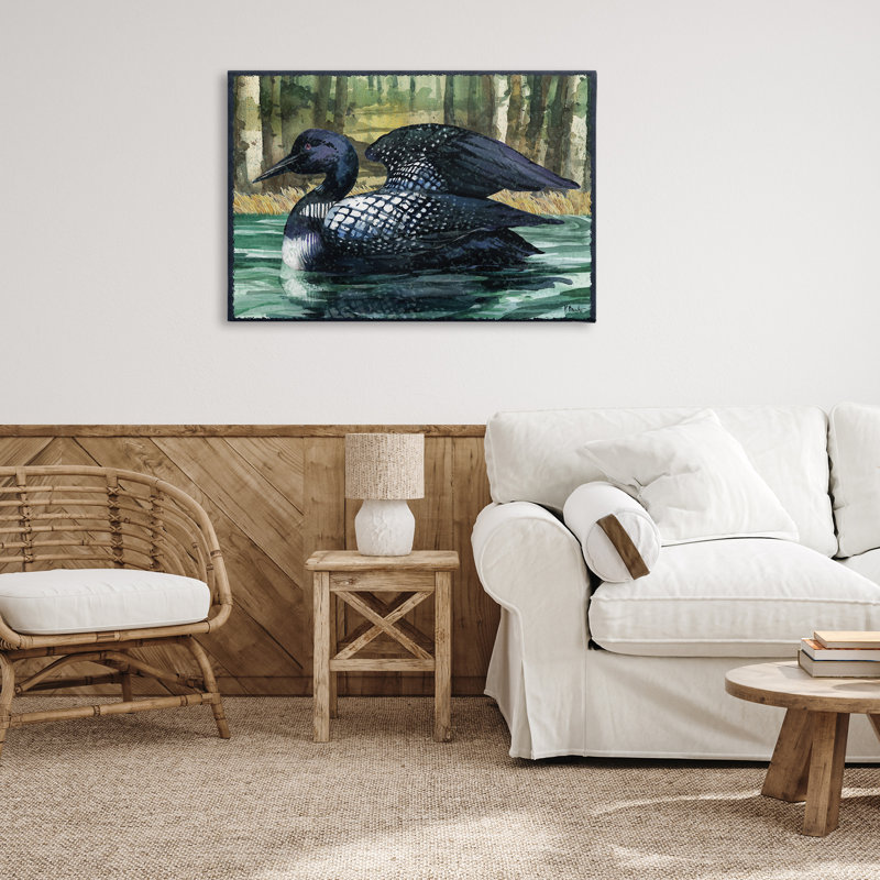 Art mural sur toile Natation dans un bois par Paul Brent, H 24 po x l 36 po