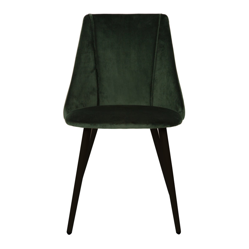 46.99cm H Velvet Upholstered Side Chair, Deep Green