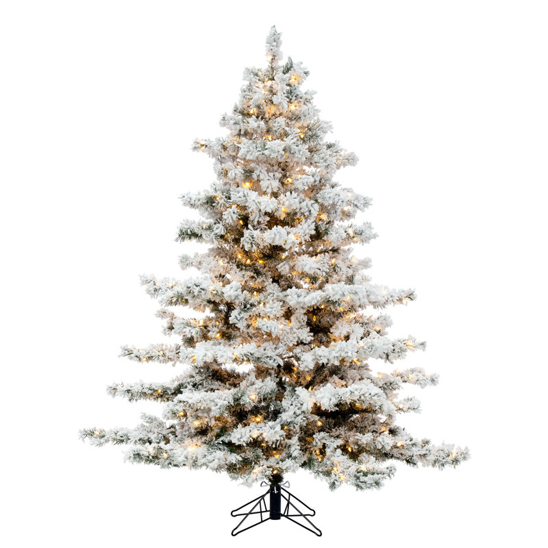 Pfeiffer 6.5' White Artificial Christmas Tree with LED White Lights with Stand