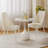 19.69" Cream Round Sintered Stone Small Coffee Table Side table