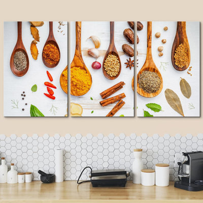 Wood Spoon Cinnamon Bay Leaf Anise Spices Food Kitchen & Cooking Photography Realism Decor