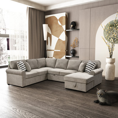 Canapé modulaire surdimensionné avec méridienne avec rangement Hokku Designs