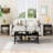 A Lightweight And Portable Coffee Table Set Of Three Pieces, With A Wood-grain Tabletop And A Black Metal Structure,unique Mesh Design For Storage Space, Simple Living Room Table Set With An Extremely High Cost Performance-1399046245