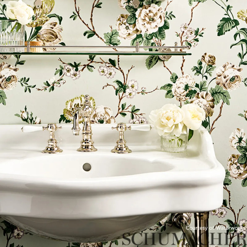 Schumacher x Veere Grenney Betty Wallpaper, Quiet Pink
