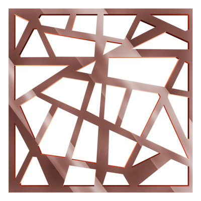 Harrisburg Decorative Fretwork Acrylic Wall Panels, Small, 11 3/8"W x 11 3/8"H x 1/8"T, Rose Gold Mirror