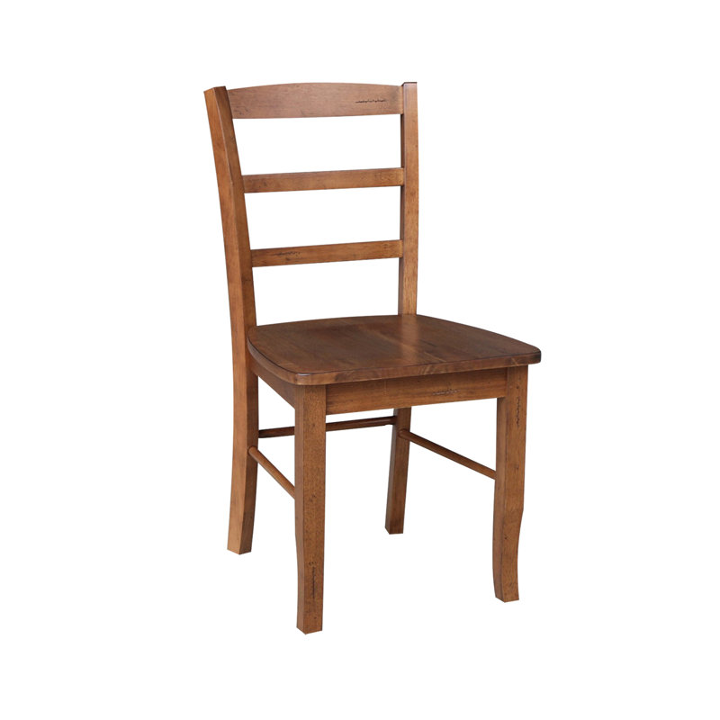 Distressed Oak Solid Wood Extendable Dining Set with Ladderback Chairs