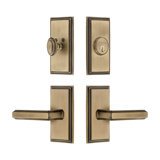 Carre Short Plate Complete Entry Set with Single Cylinder Deadbolot and Carre Lever