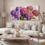 Tableau mural sur toile tendue, motif floral d'hortensias violets, style abstrait moderne (paquet de 3)-1093252252-1093252253