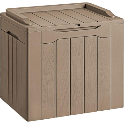 Boîte de rangement intérieure en résine imperméable pour meubles de patio Gallon