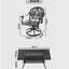 Ensemble de salle à manger 5 pièces en aluminium coulé résistant aux intempéries, comprenant 4 chaises pivotantes et une table rectangulaire avec cadre noir (même SKU: W1710S00451)