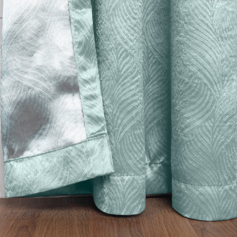 Panneaux de rideaux thermiques obscurcissants à motif géométrique Vedder, Bleu sarcelle, l 42 po x L 84 po