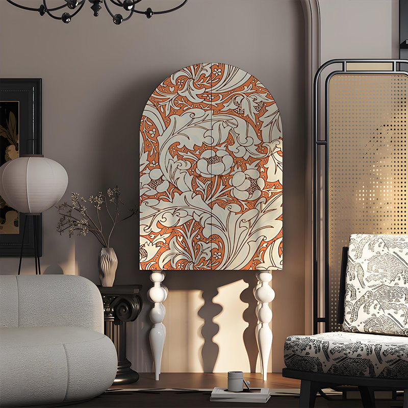 Armoire de rangement en bois massif de style français, Ivoire blanc