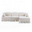 Canapé modulaire moderne avec jupe à volants amovible, chenille, repose-pieds, en forme de L-1457656143
