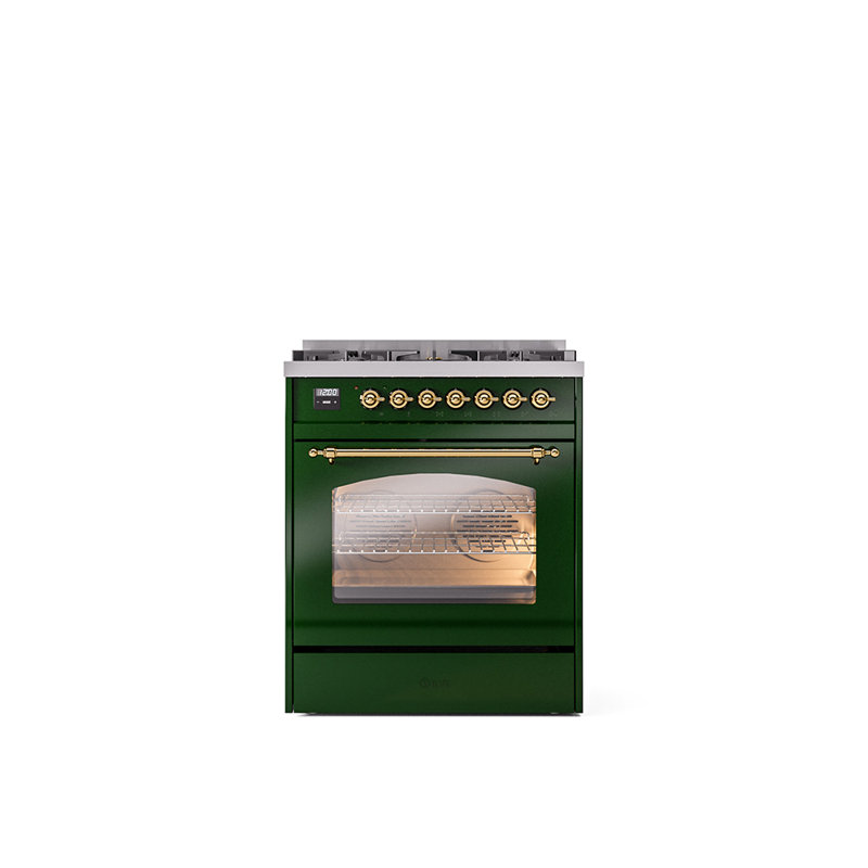 ILVE Nostalgie II 30 in Dual Fuel Range, Antique White/Chrome, Liquid Propane