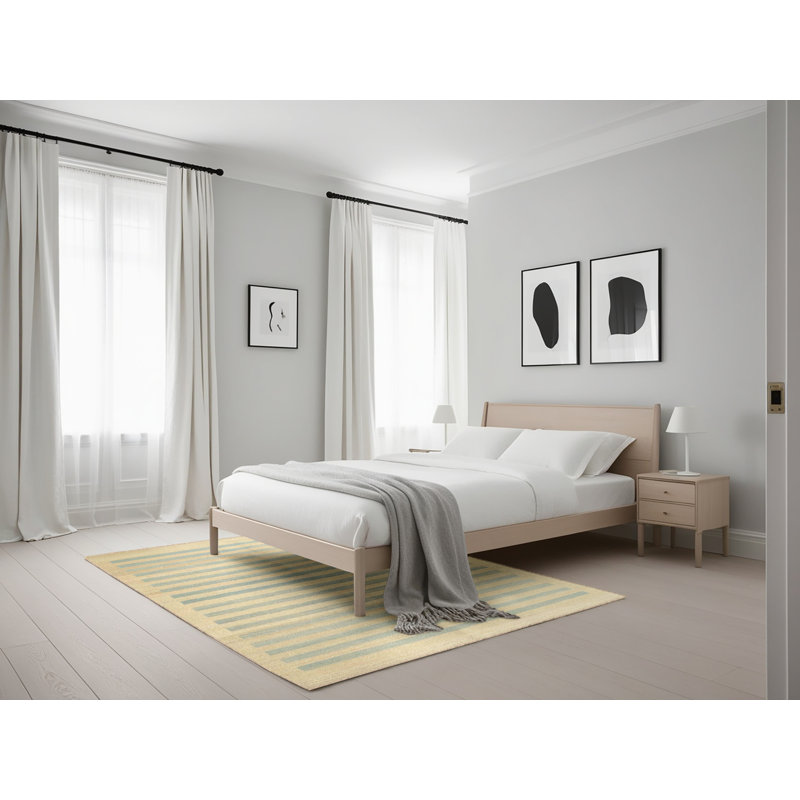 Tapis en vert clair/gris clair contemporain, Rectangle 5 pi x 7 pi