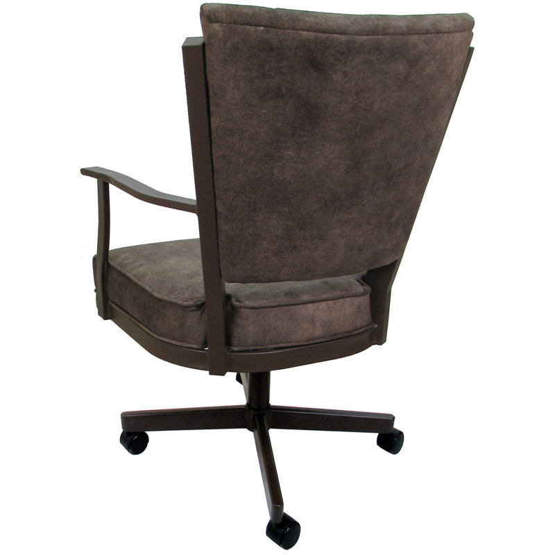 Danyael Metal Dining Caster Chair with Arms, Brown, Outlier Ash