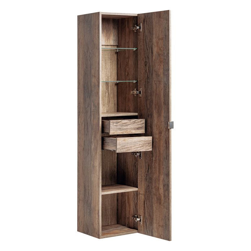 Jacquinto Wall Linen Cabinet, Vintage Oak