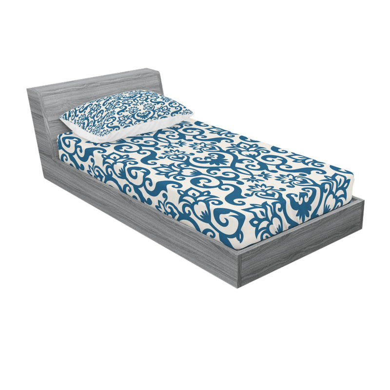 Microfiber Floral Sheet Set, Twin XL Sheet Set with Fitted Sheet