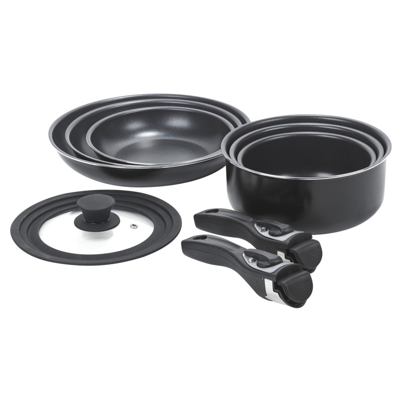 Symple Stuff Meghrig 7 Pieces Hard-Anodized Aluminum Non Stick Cookware Set