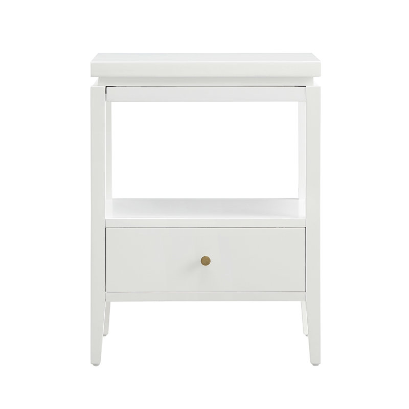 Nightstand With Drawer And Open Shelf, White