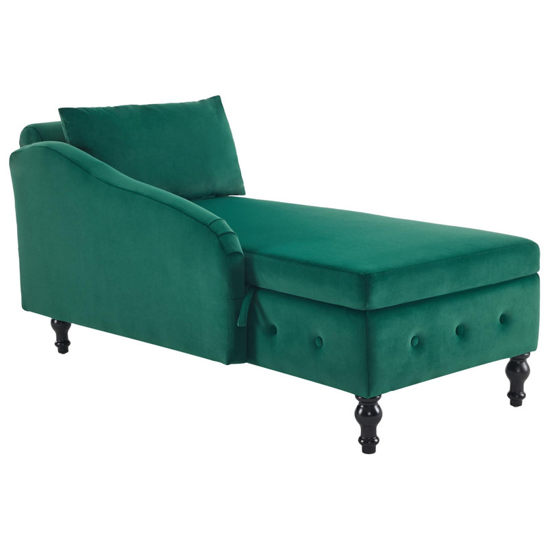 Balla Velvet Chaise Lounge, Green