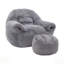 Fauteuil à billes Comfy en fausse fourrure avec dossier et repose-pieds, idéal pour les adultes et les enfants-1605141438