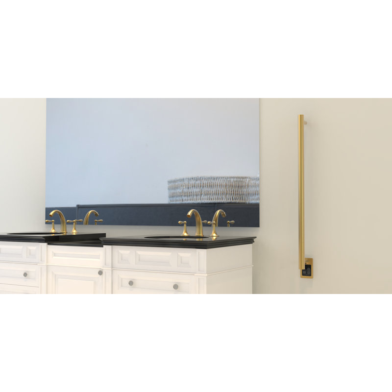 Barre simple ronde câblée Modello i Collection (contrôleur non inclus), Laiton satiné, H 39,38 po x l 1,63 po x P 4,13 po