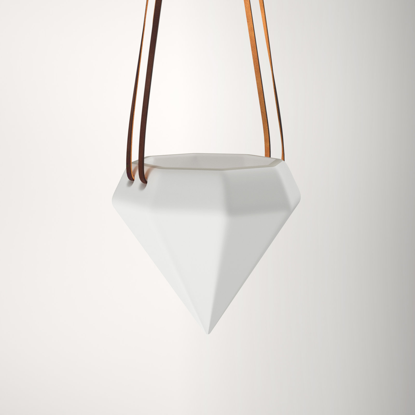 Guilford Ceramic Hanging Planter, Matte White