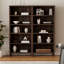 Bibliothèque à 70 niveaux H 70,9 po x l 31,5 po avec tablettes réglables et rangement ouvert (ensemble de 2)-1387068781
