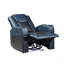 Fauteuil inclinable électrique en cuir bleu et noir avec Bluetooth, chargeur sans fil et porte-gobelet
