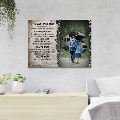 An Old Couple To The Van - The Day I Met You I Have Found The One Whom My Soul Loves You Complete Me & Make Me A Better Person - 1 Piece Rectangle Graphic Art Print On Wrapped Canvas_15