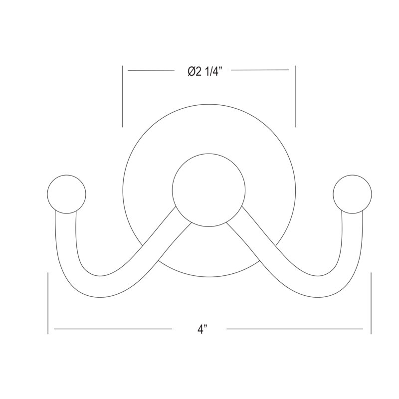 Arcana Double Robe Hook, Polished Nickel