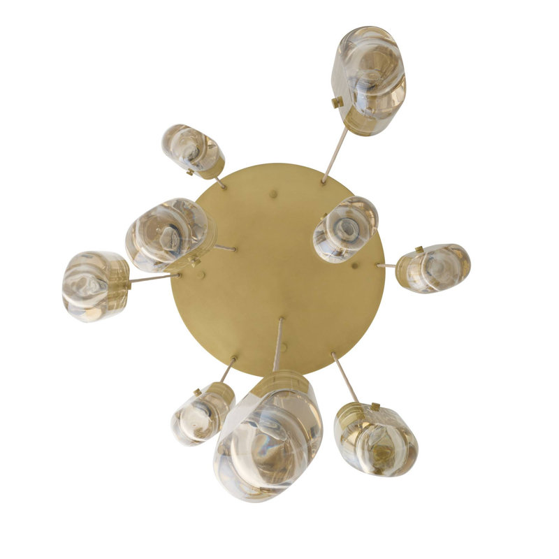 Javier Multi-Port Chandelier, Champagne, Antique Brass, 5 Lights