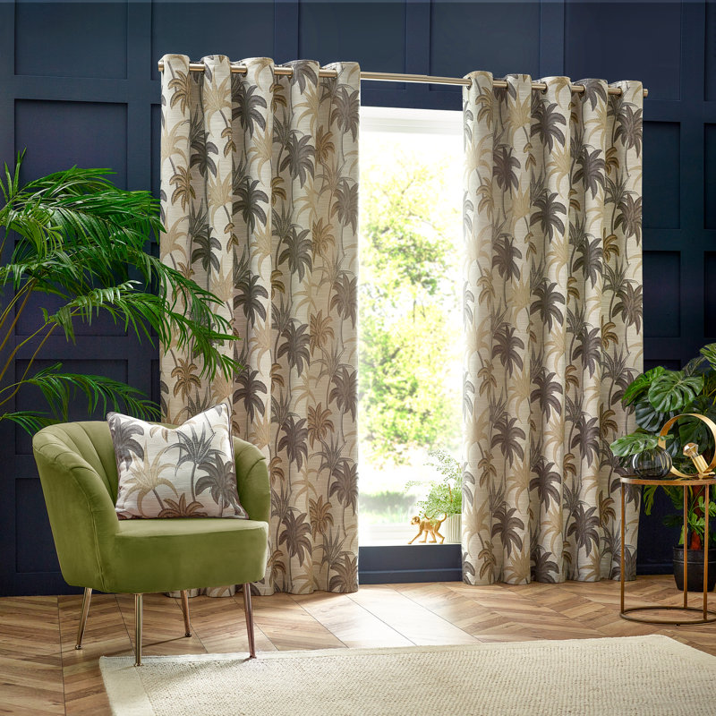 Galapagos Room Darkening Curtain Pair, 168 W x 229 D cm, Beige