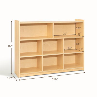 Étagère Montessori à 8 compartiments, rangement de jouets idéal avec dossier H 31,5 po x L 44,6 po