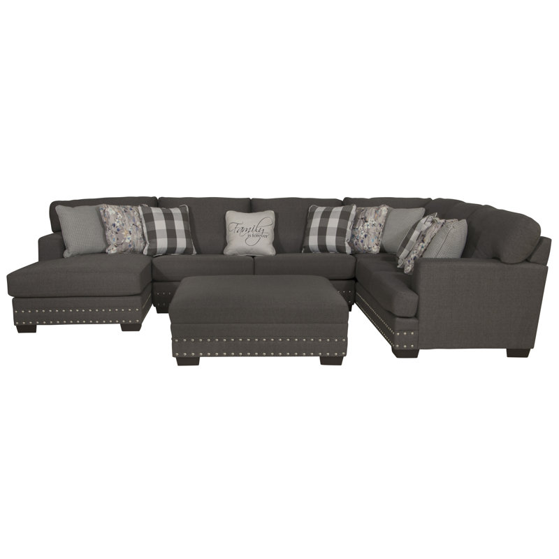 Canapé modulaire de coin avec repose-pieds Alamdaar, Face à la droite
