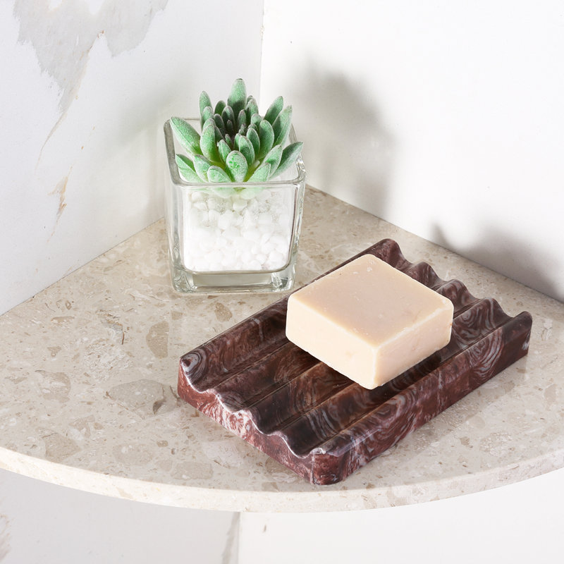 Plateau à savon en marbre naturel, Brun